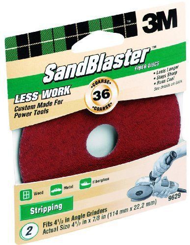 3M SandBlaster Fiber Discs  36-Grit  4.5-Inch  2-Disc