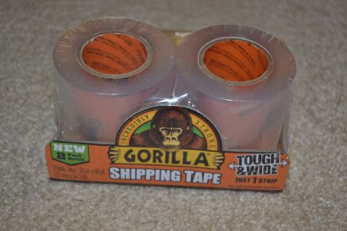 Gorilla Shipping Tape Refill 2 Pack Tough and Wide 2.83&#034; x 60 yd (Clear) NIP
