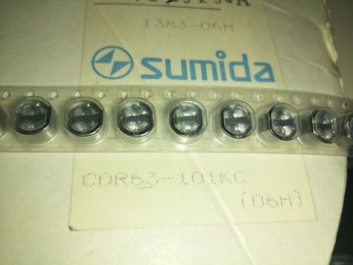 3x SUMIDA CDR63-101KC , CDR63101KC , Fixed 100uH, GENERAL PURPOSE INDUCTOR
