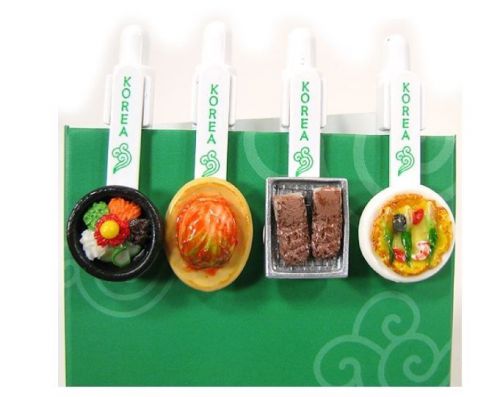 korea food bibimbap Miniature ballpoint pens  set of 4  so cute~!!