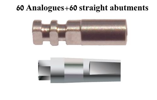 60 Analogs Standard/wide Internal HEX+60 Sraight abutments  IMPLAY QUALITY $594