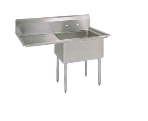 One Compartment Sink Stainless Steel w/ Left 18&#034; Drainboard BBKS-1-18-12-18L