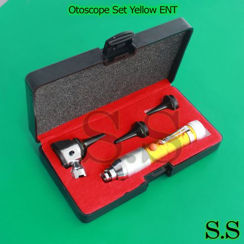 Otoscope Set Yellow ENT Medical Diagnostic Instruments (Batteries Not Included)