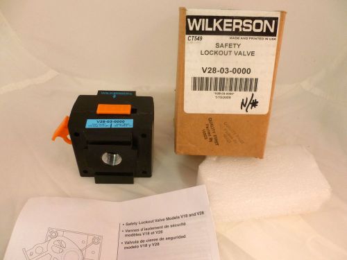 Wilkerson V28-03-0000 3/8&#034; npt safety lockout valve, new A601