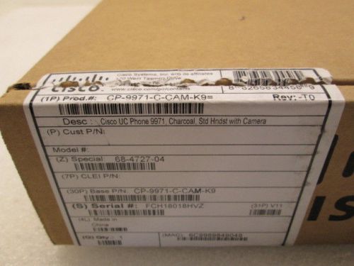 New Cisco CP-9971-C-CAM-K9 VOIP IP Phone Charcoal - SHIPS TODAY