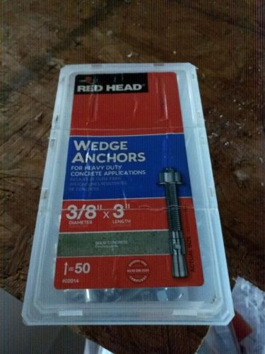 Concrete wedge anchors 3/8&#034; x 3&#034; steel hex-nut-head for sale