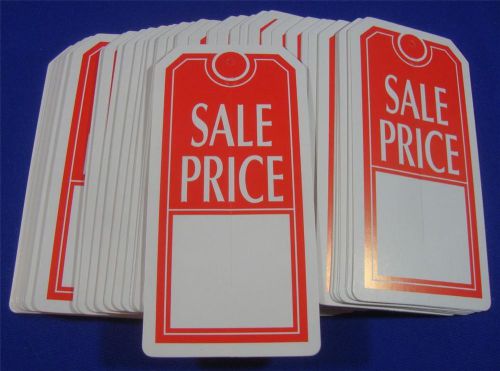 Qty. 50 red / white sale price tags with slit merchandise price tags for sale