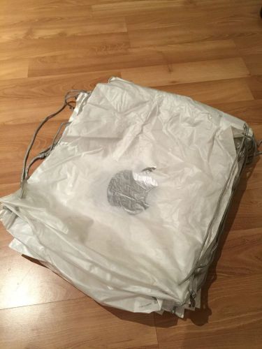 Apple Store plastic drawstring merchandise shopping bag logo backpack white X8