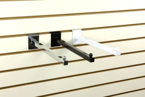 New 12&#034; Straight Arm Slatwall Faceout Clothes Shelf Hanger - Choose Style