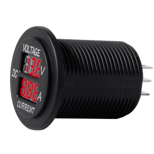 Dc 12-24v red led digital display voltmeter ammeter round panel for car bi188 for sale