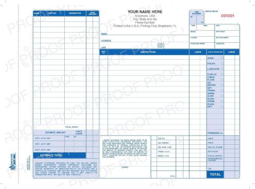Automotive Repair Order Form - AROCC-667-3 PART