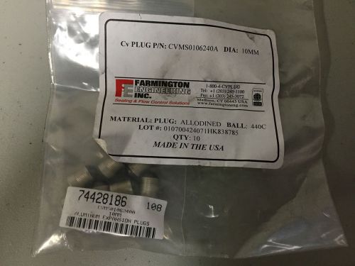 Farmington, 10mm Expansion Plugs, Aluminum, Qty. 10, CVMS0106240A *PA*
