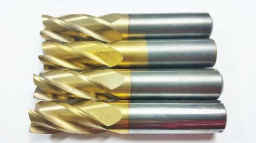 (Machinist Lot of 4) 5/8&#034; Kennametal Solid Carbide TiN 4 Flute End Mill (B 240)