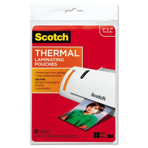 Photo size thermal laminating pouches, 5 mil, 7 x 5, 20/pack for sale