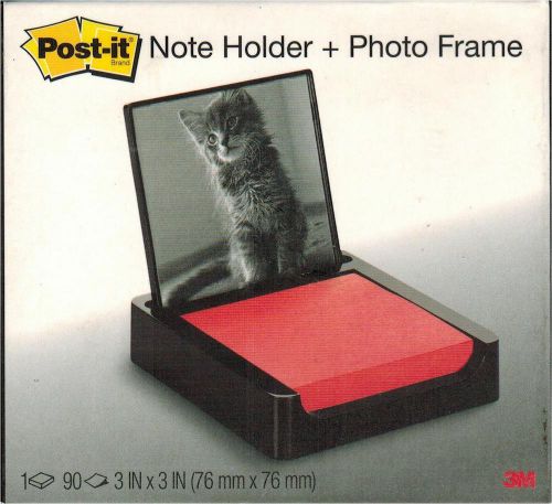 Post-it 3 x 3 Inches Note Holder with Photo Frame, Black (PH-654-BK) New