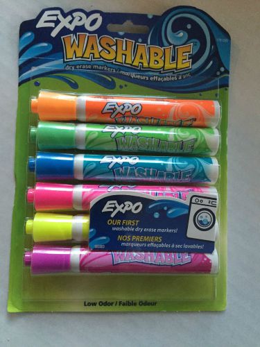 EXPO Washable Dry Erase Marker, Bullet Point, Assorted, 6 per Set