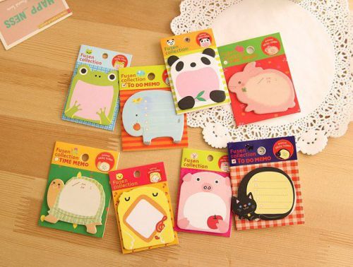 Random give one pc 80*54 zoo panda cat pig fox rabbit bookmark memo sticky note for sale