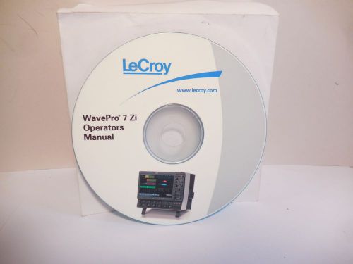 Teledyne LeCroy WavePro 7 Zi Operators Manual Disc CD