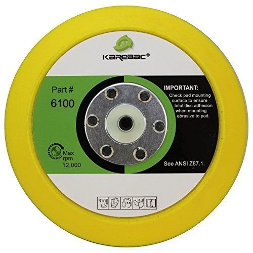 Karebac 6100 Back-up Sanding Pad, PSA 6&#034; Diameter x 3/4&#034; Thick, 5/16&#034;-24