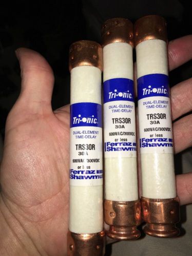 Ferraz shawmut trs30r 30a, 600vac/300vdc trionic fuse new count of 3 for sale