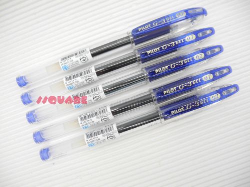 5 x Pilot LG-10F G-3 0.7mm Fine Smooth Encre Gel Rollerball Pens w/ Cap, Blue