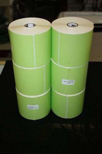 6 rolls ZEBRA Green Paper Label 430 LABELS 10010035-1 Z-Perform 2000D  NEW  4x6