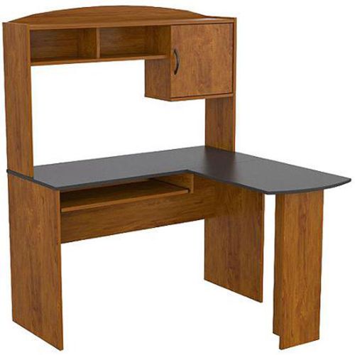 Mainstays l - shaped desk with hutch multiple finishes table black &amp; alder - new for sale
