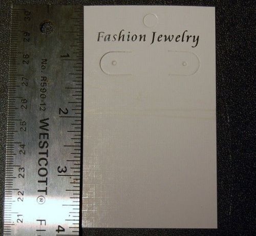 100pc White Hanging Earring Card 2 1/2x4 for dangle that hang off 2 x 2 Card