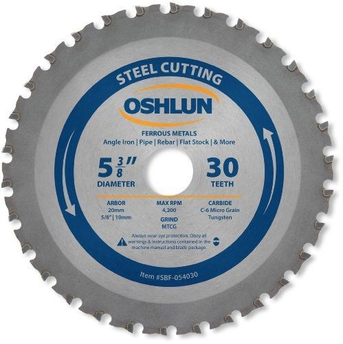 Oshlun SBF-054030 5-3/8-Inch 30 Tooth MTCG Saw Blade with 20mm Arbor (5/8-Inch