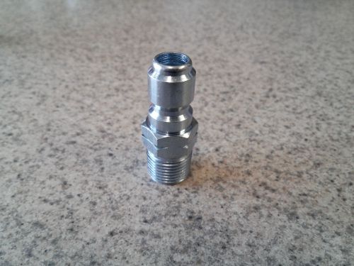 3/8&#034; quick connect steel plug w/ male threads for pressure washers. for sale