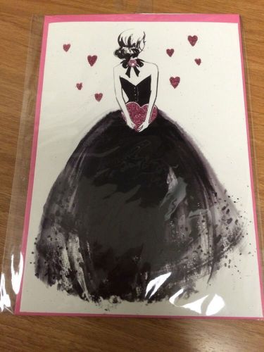 NEW Target Valentines Day Girl In Black Dress Card