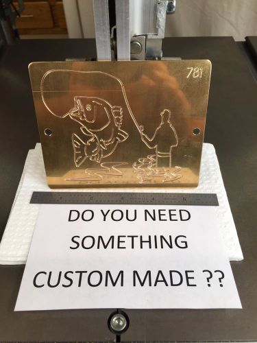Bass fishing solid brass master engraving plate for new hermes font tray for sale