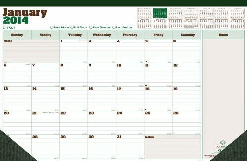 Blueline DuraGlobe Monthly Desk Pad, Academic, July 2013 - July 2014, 1 Pad