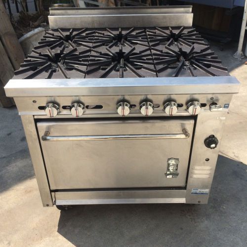 Montague 6 burner stove legend heavy duty range w/ oven for sale