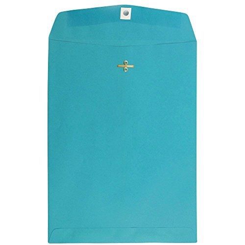 Jam paper? open end catalog clasp paper envelope - 9 x 12 in - sea blue - 10 for sale