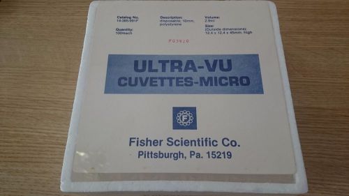 500 Fisher Ultra-VU cuvet Cell Cuvette UV Spectrophotometer 2.9 ml 10 mm