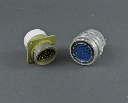 Mated Pair of Amphenol 67-00P22-67P and 67-06C22-67S Connectors