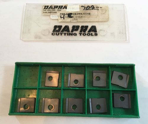 Dapra Inserts 1/16&#034;, 9, Never Used, FBR-0750-CB-FPA-R