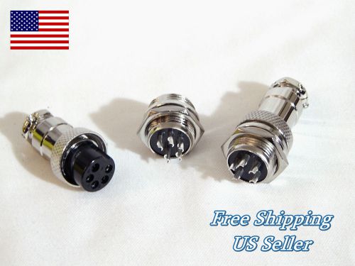 2 new lot of gx16/5 metal aviation instrument 5 pin cable wire connector for sale