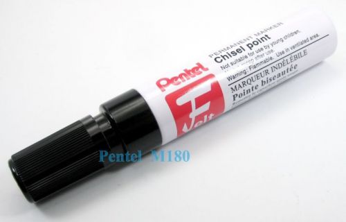 6 pcs Black Pentel Felt Pen Jumbo Permanent Marker M180 Extra Board Tip Chisel