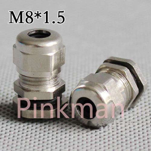 10pcs Metric System M8*1.5 Nickel Brass Cable Glands Apply to Cable 2-4mm