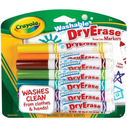 Crayola: Washable Dry Erase Markers, Assorted Colors, 12 count (98-5812)