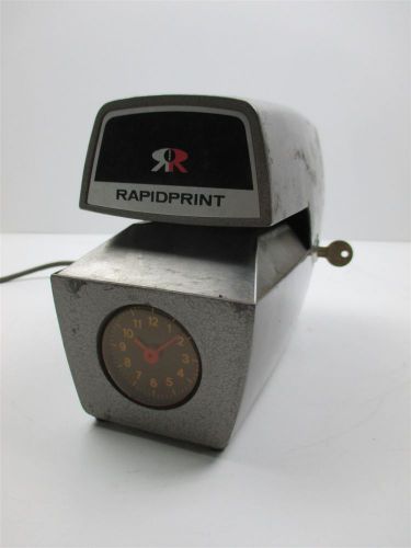 Rapidprint arc-e time clock stamp machine date &amp; time stamp w/ key analog unit for sale