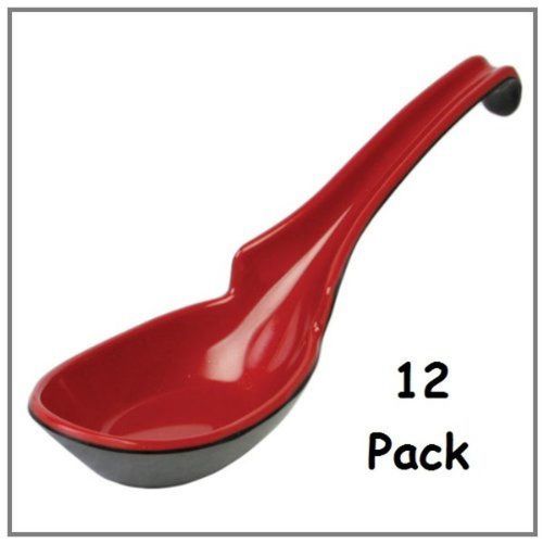 12x japanbargain brand asian chinese red and black melamine ladle style soup new for sale