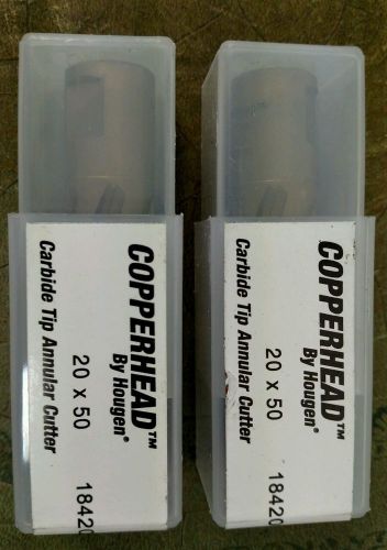 2 new Hougen Copperhead™ 20 X 50 Carbide Tip Annular Cutters 20mm x 50mm 18420