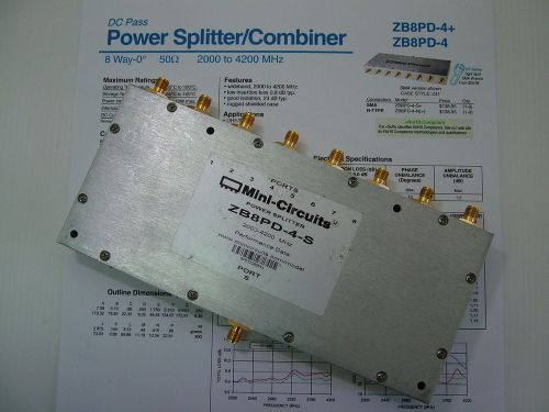 8 way RF Splitter Combiner 2 - 4GHz IN Phase Mini circuits ZB8PD-4+