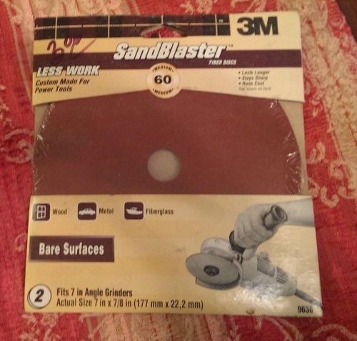 3M 9636 SandBlaster 7-in 60-Grit Fiber Discs, 2-Pack