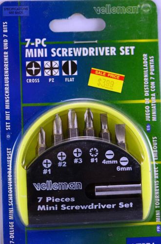 Velleman Tools 7 Piece Mini Screwdriver Set VTBT4 with Case