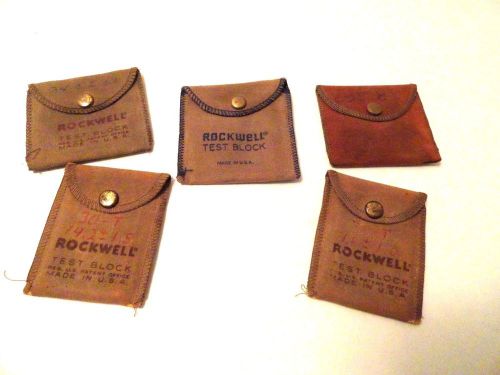LOT OF 5 ROCKWELL TEST BLOCK POUCH/ BAG ONLY