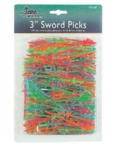 Update International (PSP-30JP) 3&#034; Plastic Sword Toothpicks (Case of 500) New